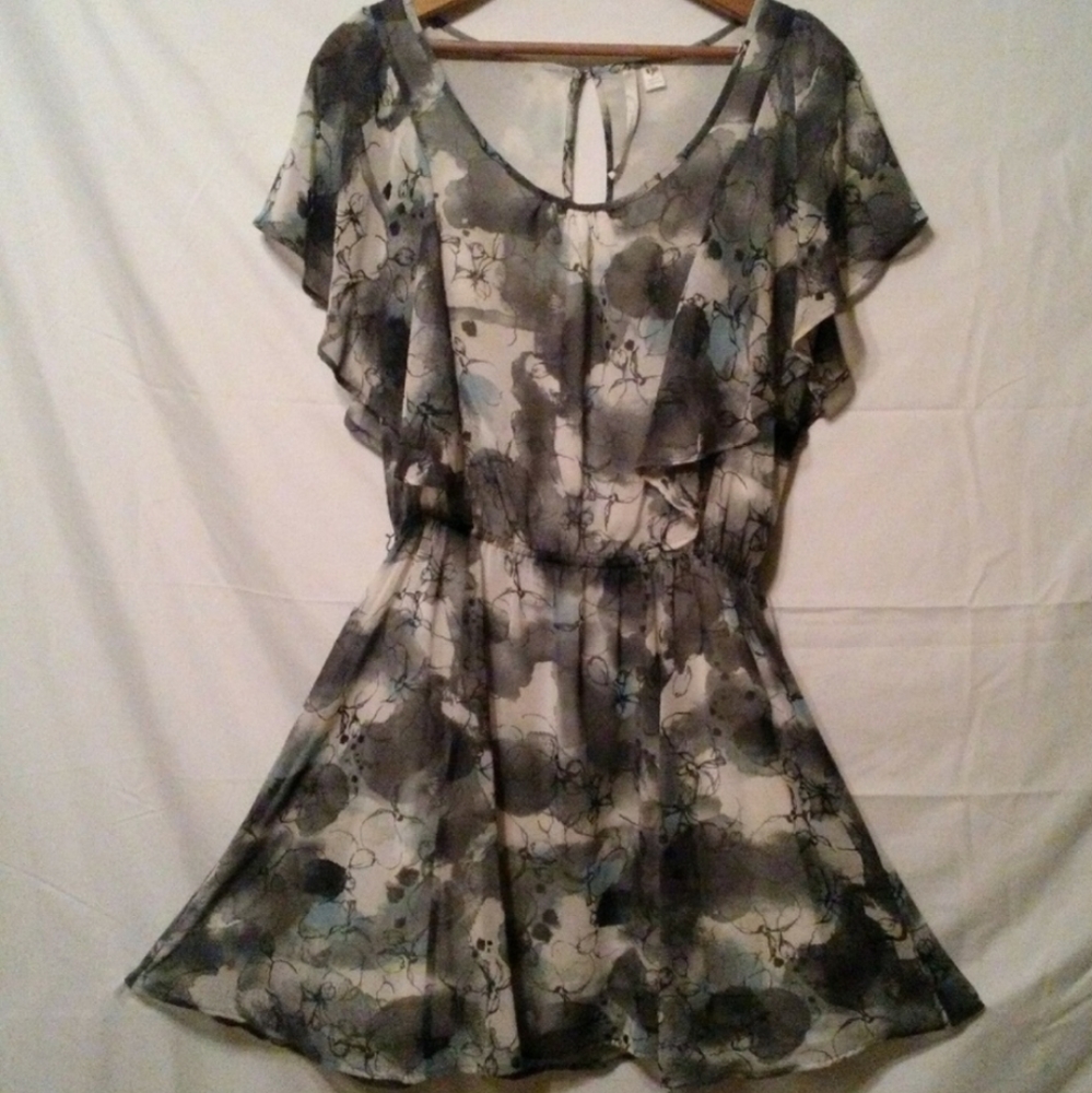 Floral Semi Sheer Fully Lined Belted Shift Dress - Picture 9 of 9